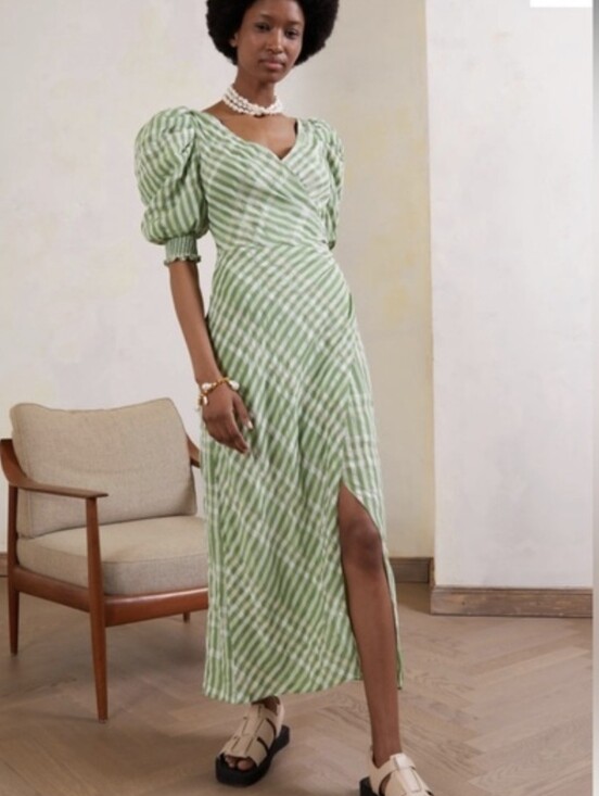 cinq a sept Dresses & Skirts - Cinq A Sept Gia Kacey Printed Faux Wrap Dress In Green And White Size 6
